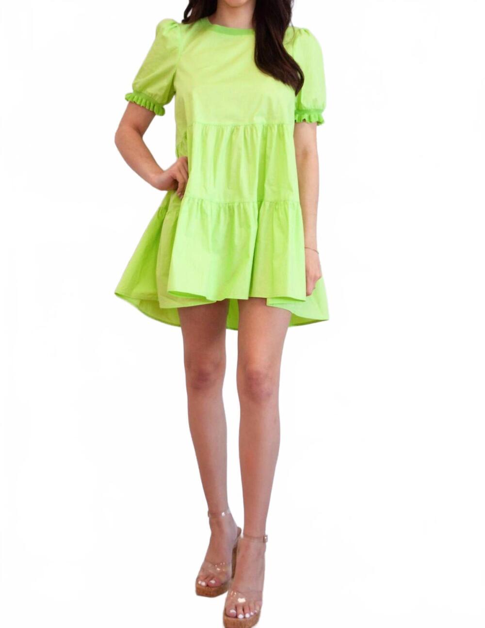 NEW DAY + MOON meaningful moment ruffle dress in lime